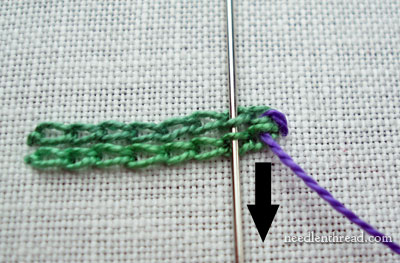 Whipping Two Rows of Chain Stitch