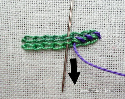 Whipping Two Rows of Chain Stitch