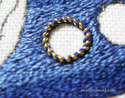 Goldwork Dots on Silk Background