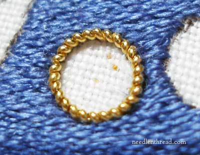 Goldwork Dots on Silk Background