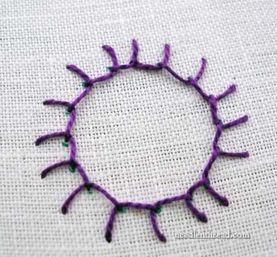 Hand Embroidery Stitch: Buttonhole Wheel Flower