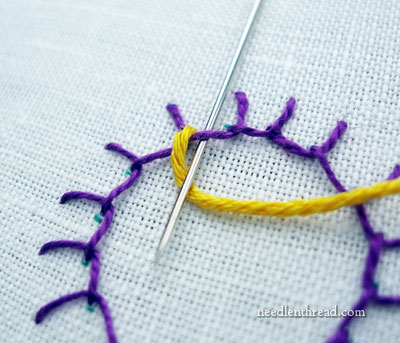 Hand Embroidery Stitch: Buttonhole Wheel Flower