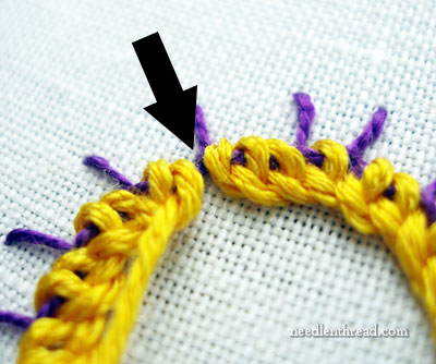 Hand Embroidery Stitch: Buttonhole Wheel Flower