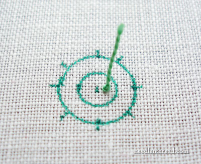 Raised Spider Daisy Hand Embroidery Stitch