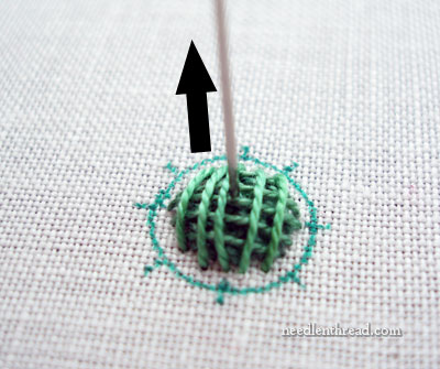 Raised Spider Daisy Hand Embroidery Stitch