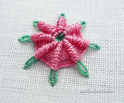 Raised Spider Daisy Hand Embroidery Stitch