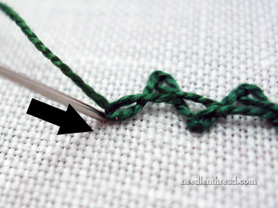 Spanish Knotted Feather Stitch