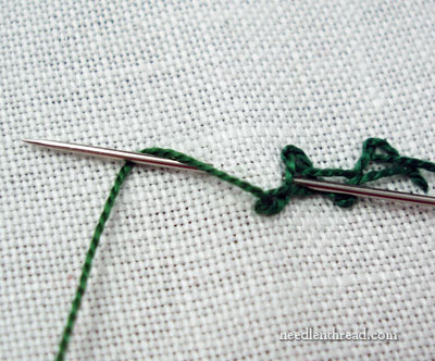 Spanish Knotted Feather Stitch