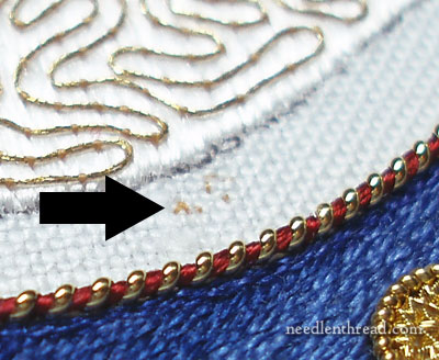 Goldwork Embroidery: Stretched Pearl Purl