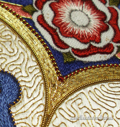 Goldwork Embroidery: Filling Sharp Corners