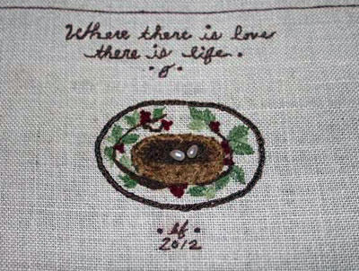 Nesting Place - Hand Embroidered Needlebook