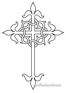 Free Hand Embroidery Pattern: Cross & Crown of Thorns