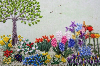 Stitching Idyllic: Spring Flowers by Ann Bernard