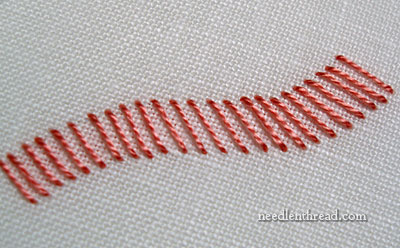 Diagonally Striped Raised Band Stitch