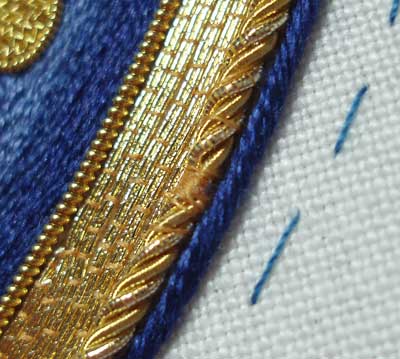 Attaching Grecian Twist Goldwork Thread