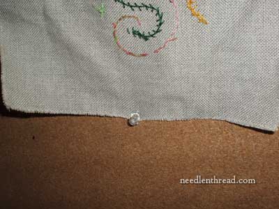 Blocking or Damp Stretching Hand Embroidery