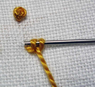 French knot vs. colonial knot