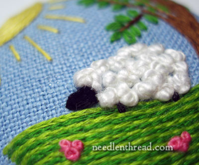 Embroidered Lamb on Sunny Hill