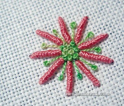 Bullion Knot Embroidered Flower