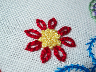 Detached Chain Stitch (Daisy Stitch)