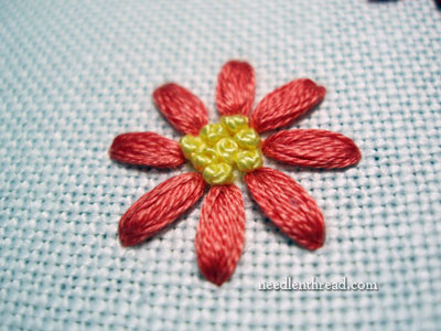 Granitos embroidery stitch flower