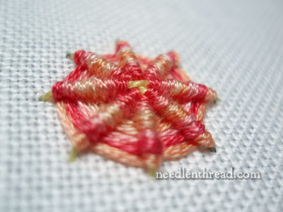 Ribbed Spider Web Embroidery Stitch