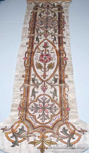 19th Century Church Embroidery in Silk Tambour Work and Goldwork