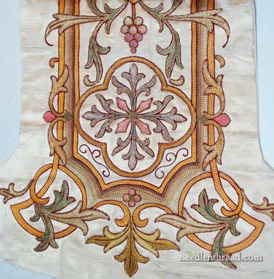 19th Century Church Embroidery in Silk Tambour Work and Goldwork