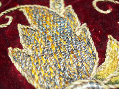 Old Goldwork Embroidery on Velvet