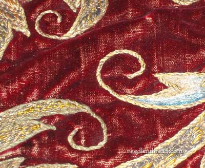 Antique Goldwork Embroidery on Velvet