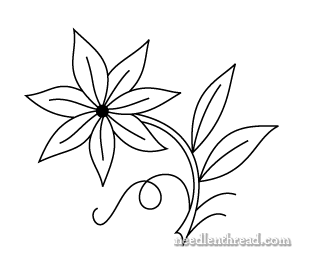 Free Hand Embroidery Pattern: Single Flower