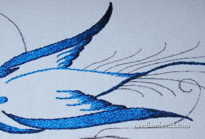 Silk Embroidery - Calligraphy Bird