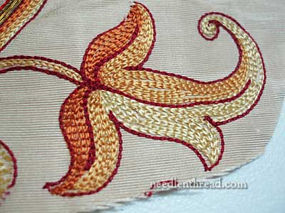 Old Silk & Goldwork Embroidery Fragment