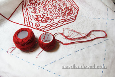 Hungarian Redwork Embroidery Project