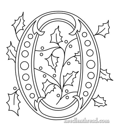Hand Embroidery Pattern: Christmas Monogram O