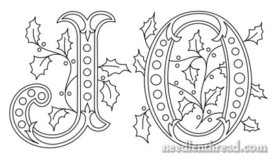 Hand Embroidery Pattern: Christmas Monogram O