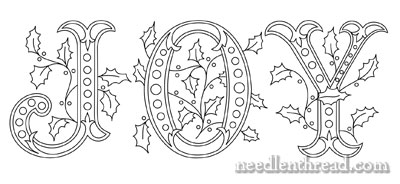 JOY - Hand Embroidery Design with Monograms