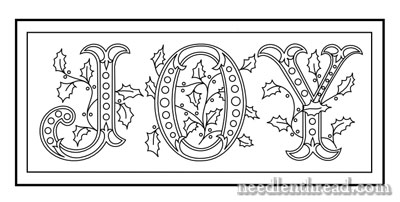 JOY - Hand Embroidery Design with Monograms