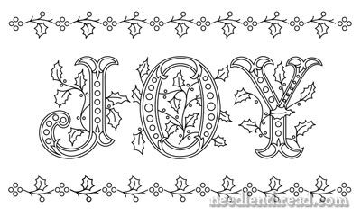 Joy Christmas Embroidery Pattern