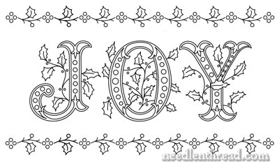 JOY - Hand Embroidery Design with Monograms