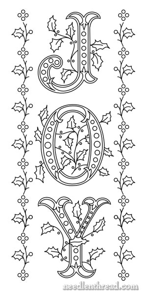 JOY - Hand Embroidery Design with Monograms