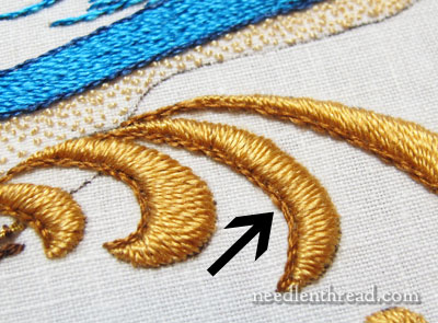 Padded Satin Stitch in Silk