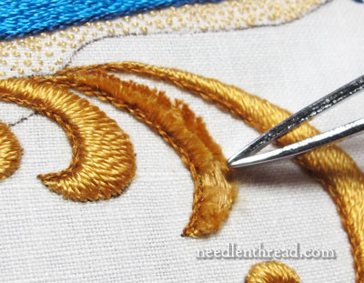 Padded Satin Stitch Silk Embroidery - Fixing a Mistake