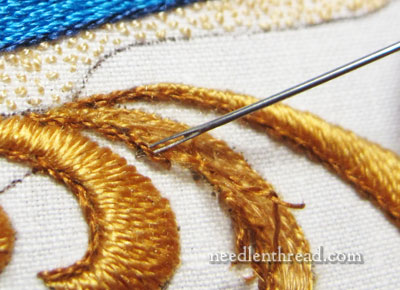 Padded Satin Stitch Silk Embroidery - Fixing a Mistake