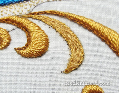 Padded Satin Stitch in Silk