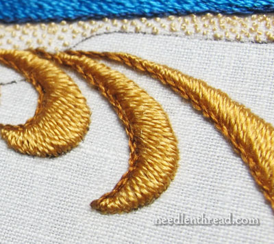 Padded Satin Stitch in Silk