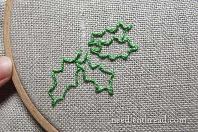 Stitch Play: Hand Embroidered Holly and Christmas Greenery