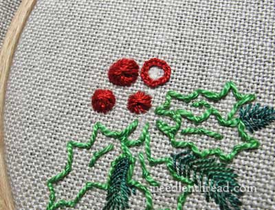 Stitch Play Hand Embroidered Christmas Greenery