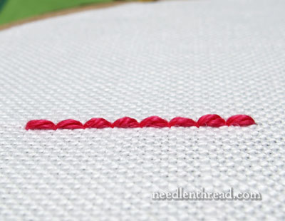 Backstitch vs. Split Stitch for outlining padded embroidery