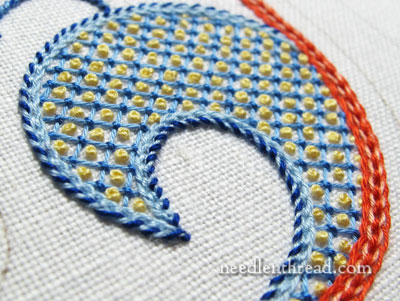 Lattice Stitch with French Knots